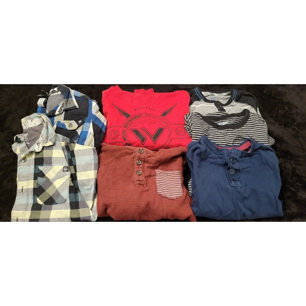 Kids Boys Lot Of Tops Shirts Size Small 6/7 Long Sleeve And Short Sleeve